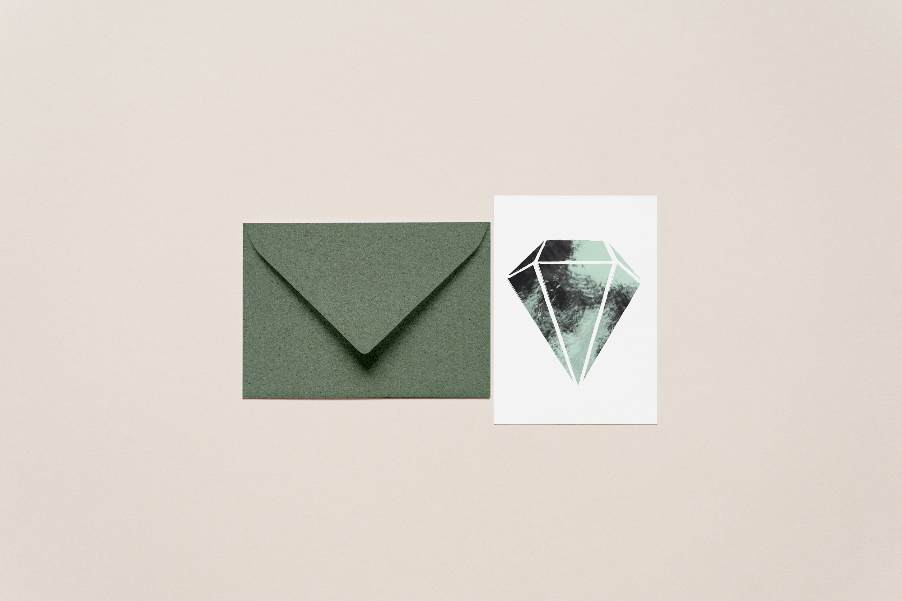 Karte Design Berlin - Wholesale Love Card - Everyday Card & Envelope – “Can't Buy Me Love” (Onyx Gem) 1