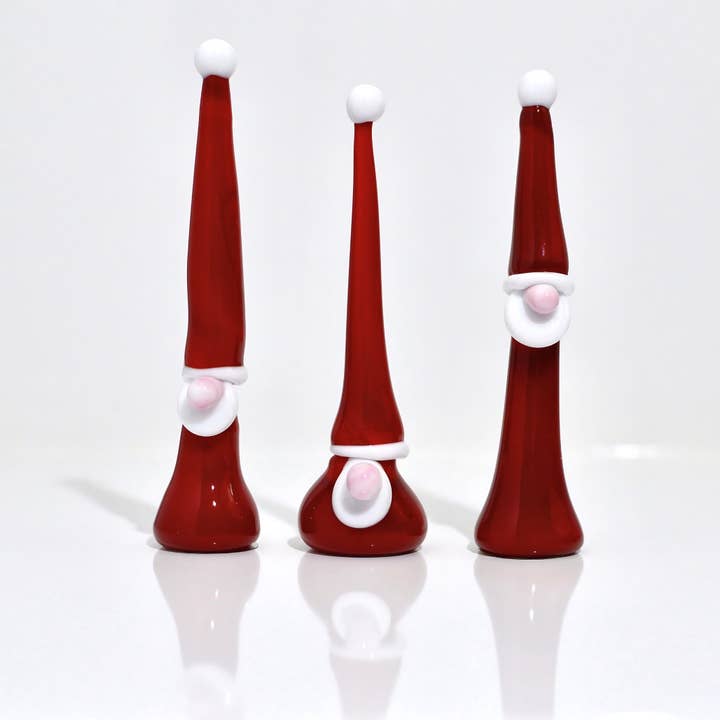 Via Graceffo - Wholesale Christmas Decoration - Murano Glass Gnome Santa Figurines - Set of 3
