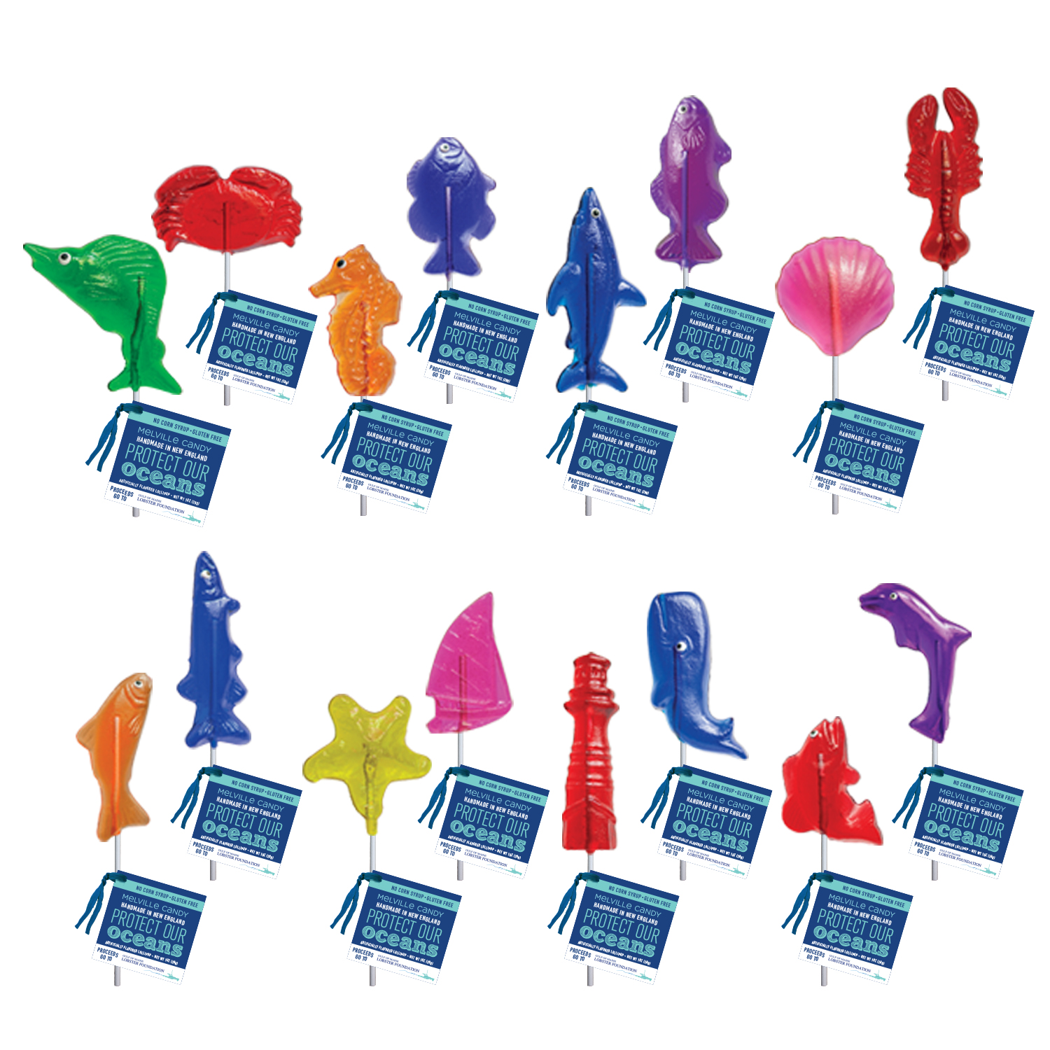 Melville Candy Company - Wholesale Lollipop - Seacoast Lollipops - Assorted - Charity for Gulf of Maine Lobster Foundation1