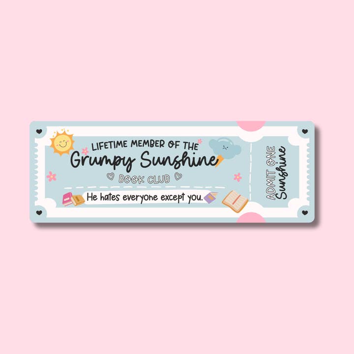Marque-page fait main du club de lecture Grumpy Sunshine pour la vente par 256 Craft Co