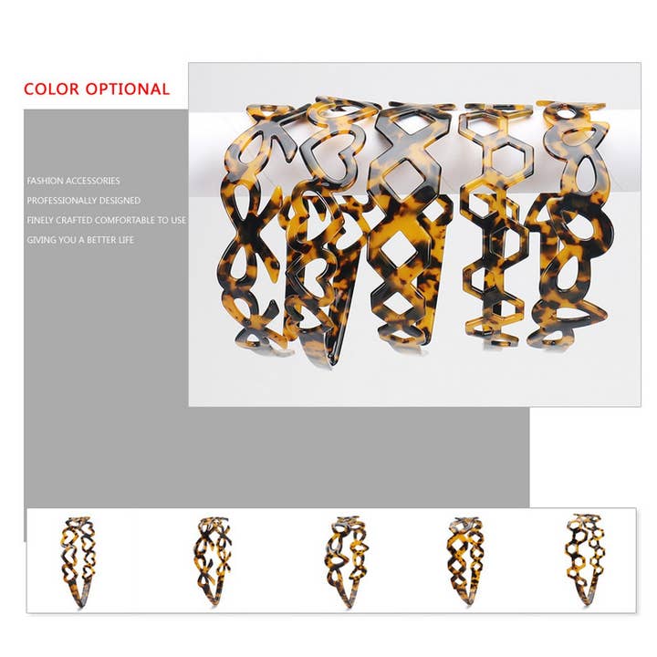 ACCITY - Wholesale Hair Pin - TORTOISESHELL SIMPLE ACETATE HEADBAND HAIRPIN_CWAHA43547