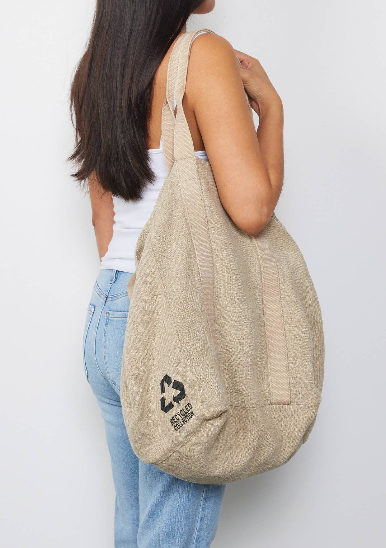 Large Reversible Canvas Tote Bag with Navy Plaid Interior for wholesale on Faire7