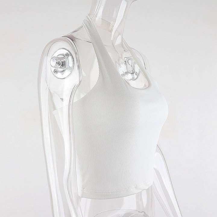 Rosa Clothing - Wholesale Tank Top - Women's - basic halter tank top sleeveless rib knit base vest cami11