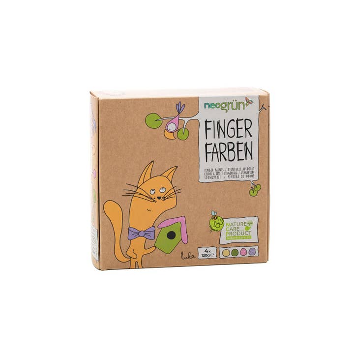 NEOGRÜN – wholesale Fingerfärg – Organiska veganska fingerfärger set med 4 ”Luka”