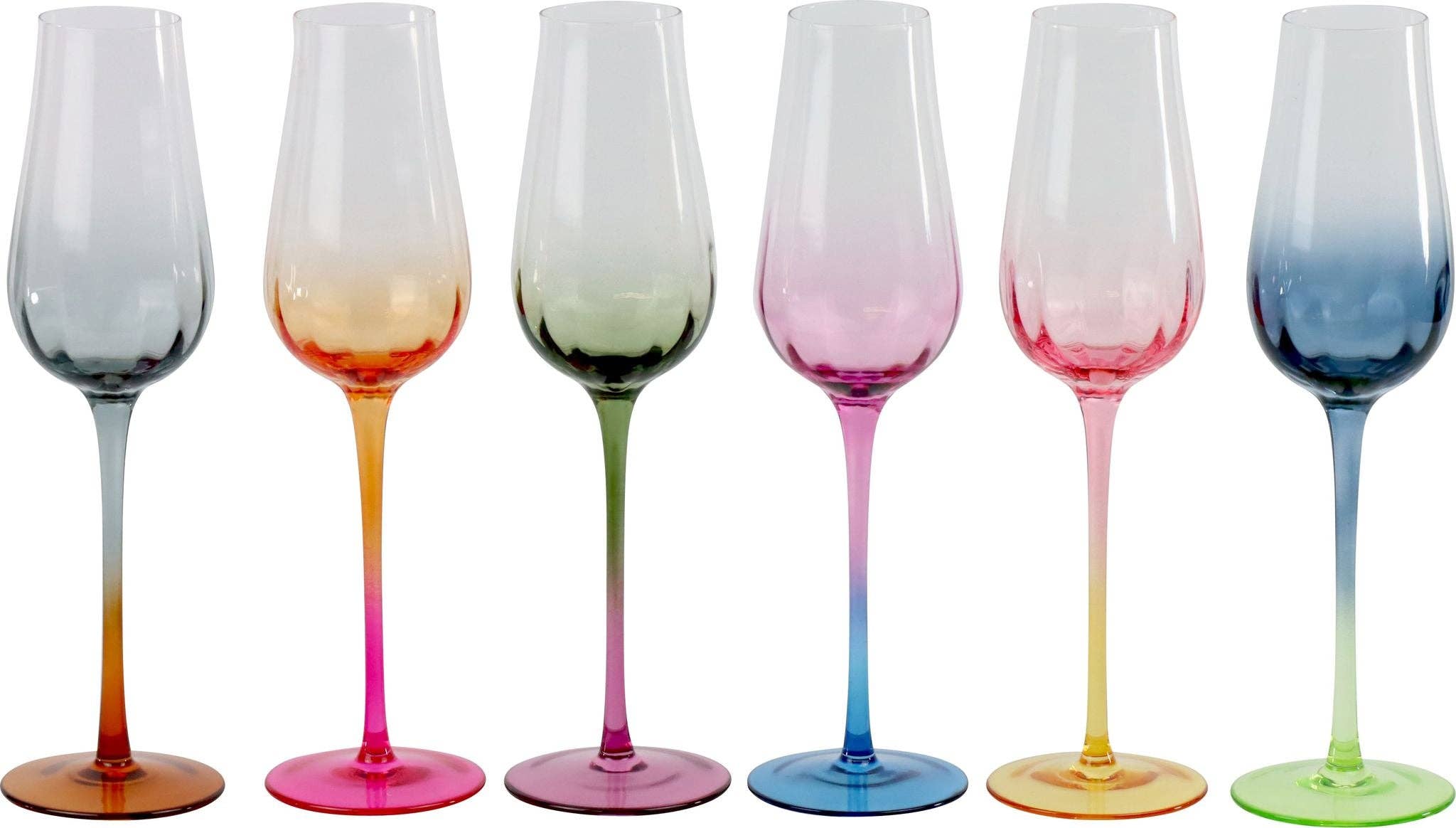 HOFF-INTERIEUR - Wholesale Wine Glass - RAINBOW CHAMPAGNE GLASSES 6-PIECE SET (HOFF2520)0
