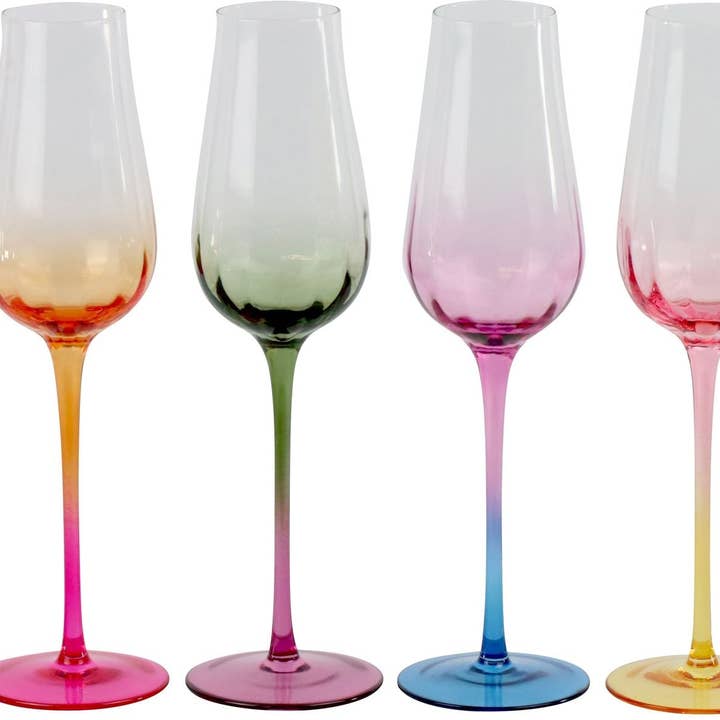 HOFF-INTERIEUR - Wholesale Wine Glass - RAINBOW CHAMPAGNE GLASSES 6-PIECE SET (HOFF2520)0