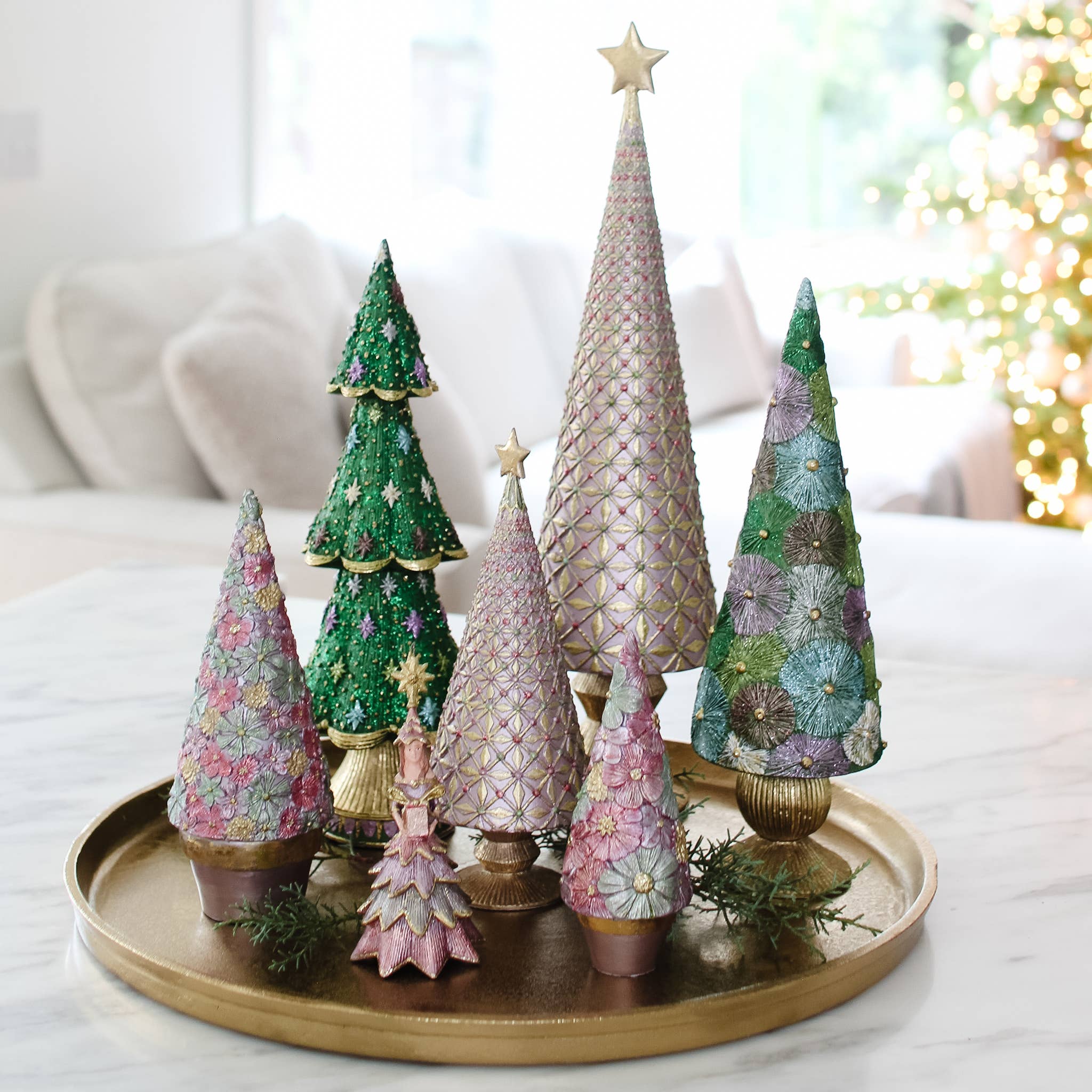 Dekorasyon Gifts  Decor - Wholesale Christmas Decoration - Sparklers Cone Tree (Vetiver)3