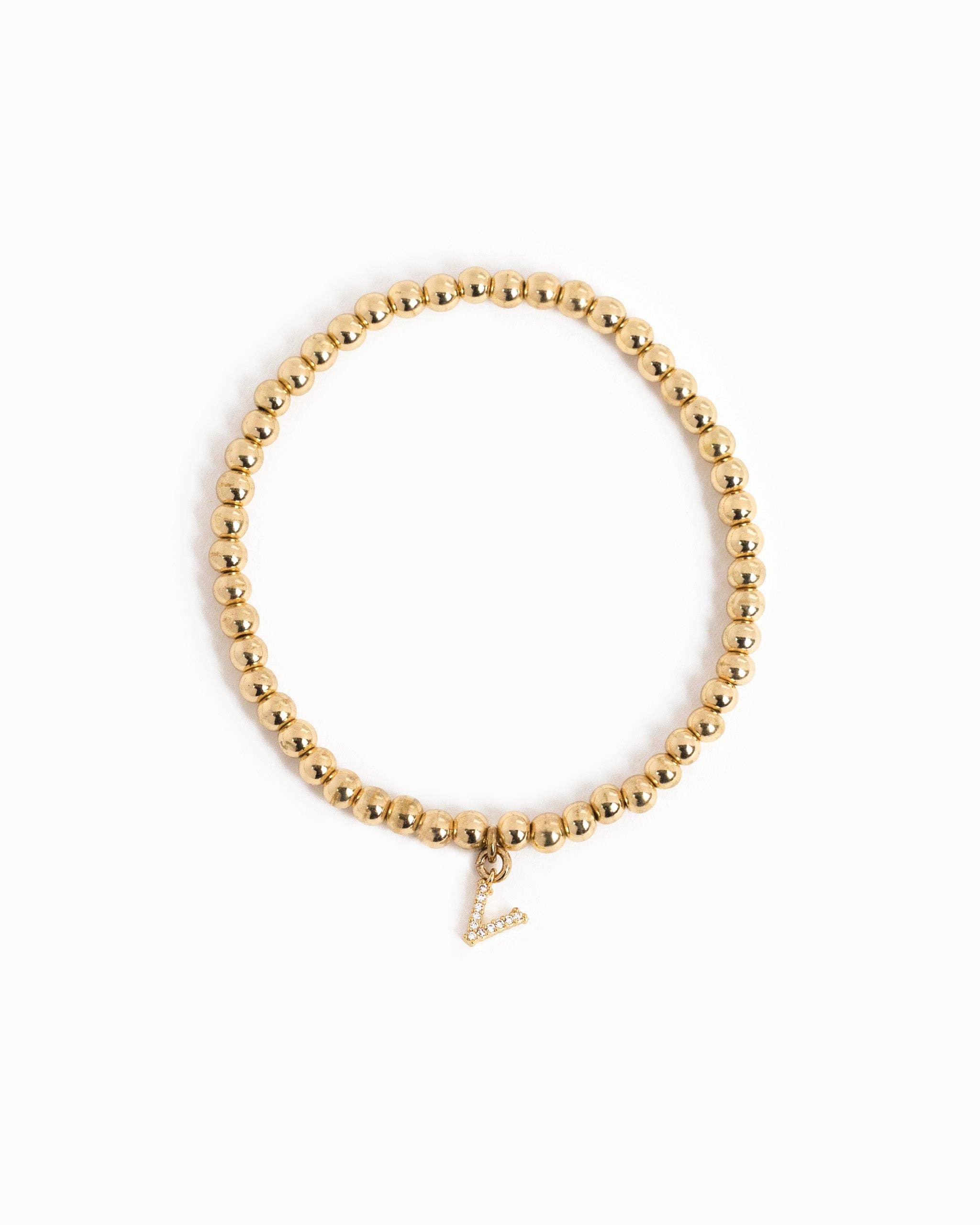 Sessori - Wholesale Charm/Dangle Bracelet - CZ Pave Letter Initial Stretch Bracelet20