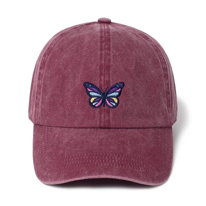 LCAP1427 - Colorful Butterfly embroidery baseball cap for wholesale by David And Young