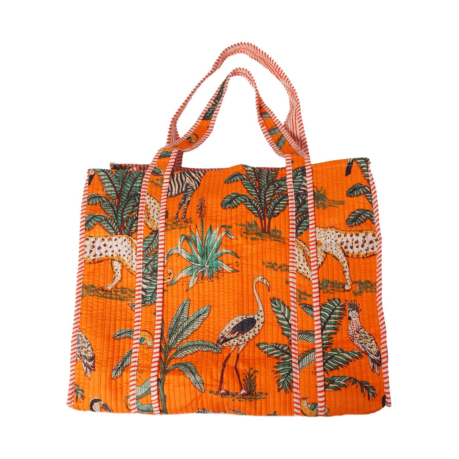 The Paper High Gift Company Limited - Wholesale Tote Bag - Women's - Reversible Jungle Print Quilted Cotton Tote Bag0