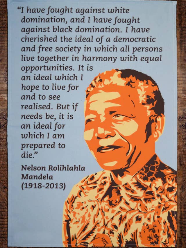Nelson Mandela Tea Towel for wholesale by Radical Tea Towel North America