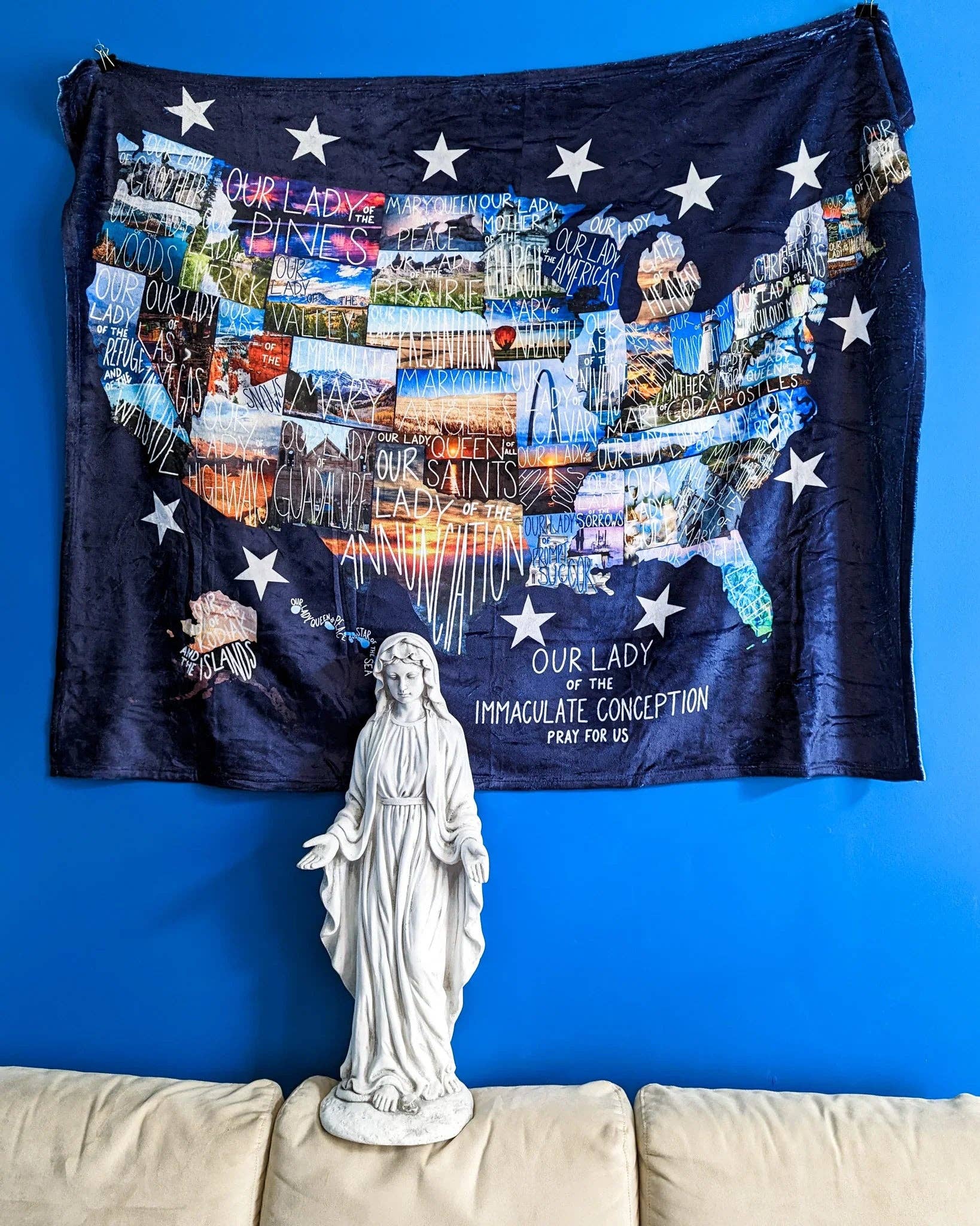 worthy of Agape - Wholesale Throw Blanket - Mary States of America Blanket2