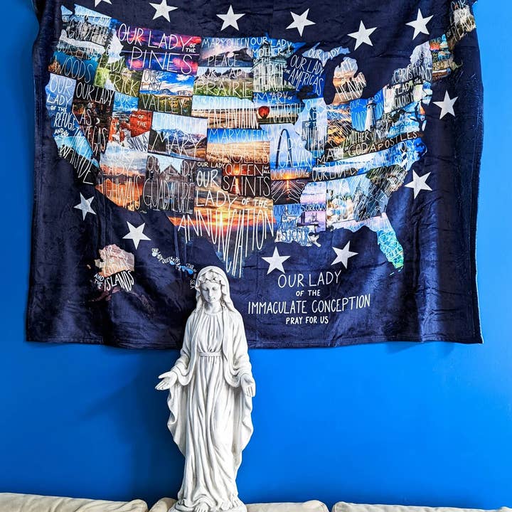 worthy of Agape - Wholesale Throw Blanket - Mary States of America Blanket2