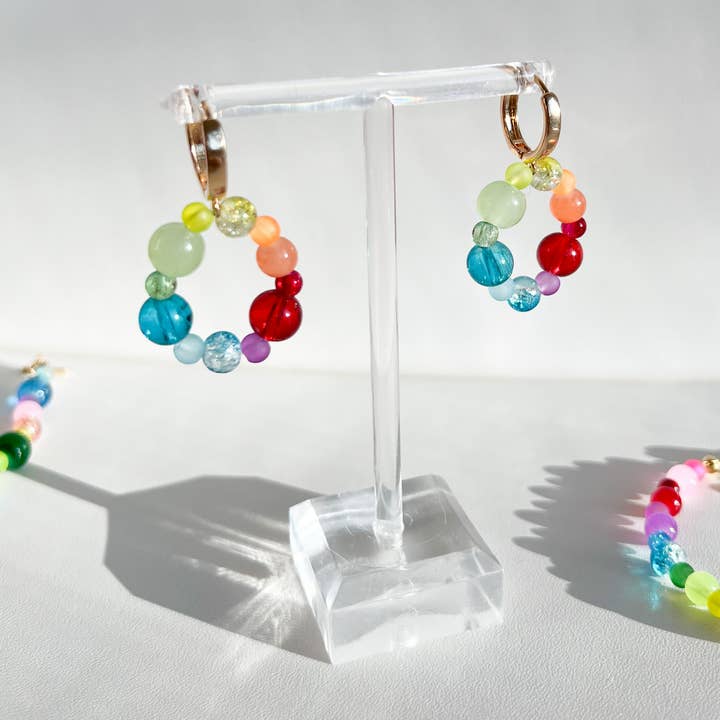 Rainbow glas Örhängen för wholesale av Roop Jewelry
