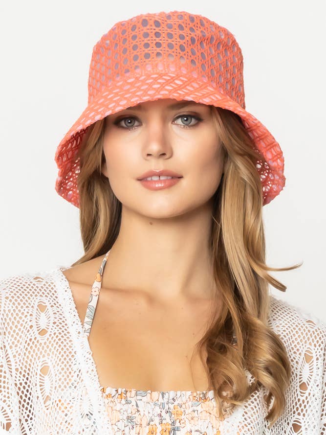 Solid Mesh Bucket Hat for wholesale by Hana