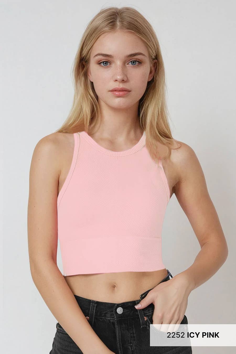 NIKIBIKI - Wholesale Knit Top - Women's - NS7933 - Chevron Highneck Crop Top0