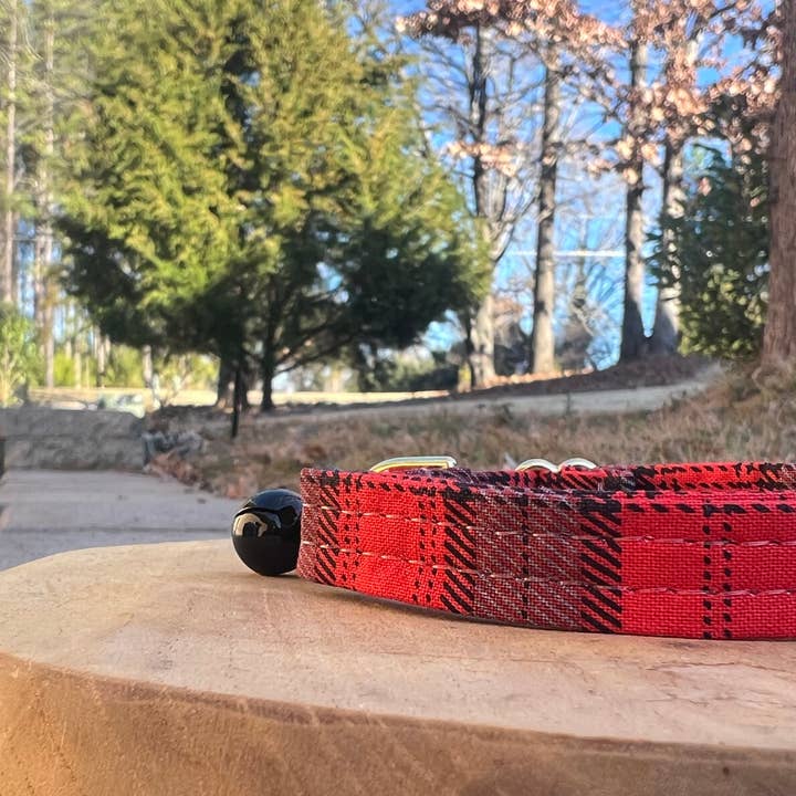 Pink Red Plaid Cat Collar- break a way buckle for wholesale on Faire1