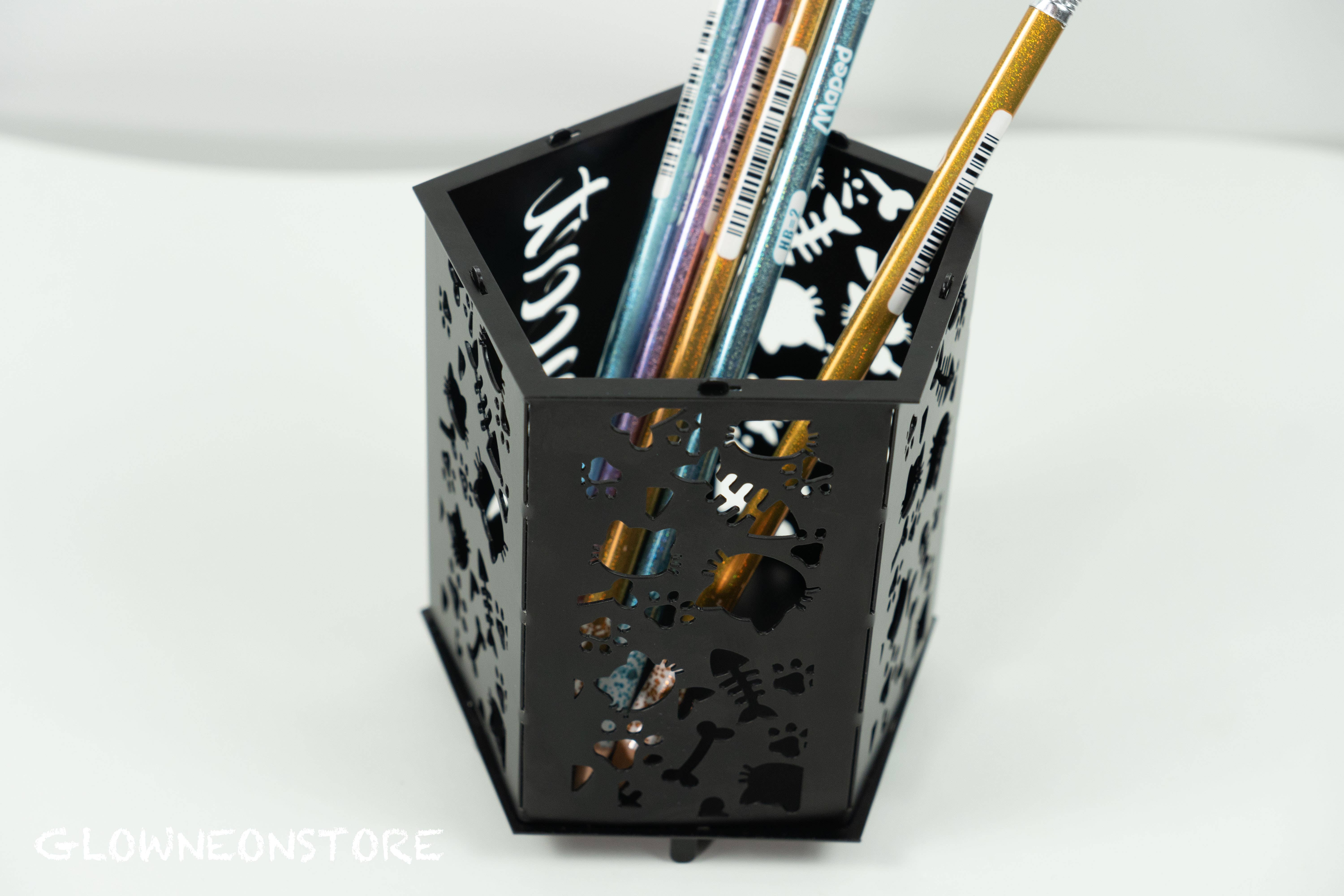 Glow Neon - Wholesale Pencil Holder - Personalized Pen Holder Metal, Pen Holder Custom Desk Metal6