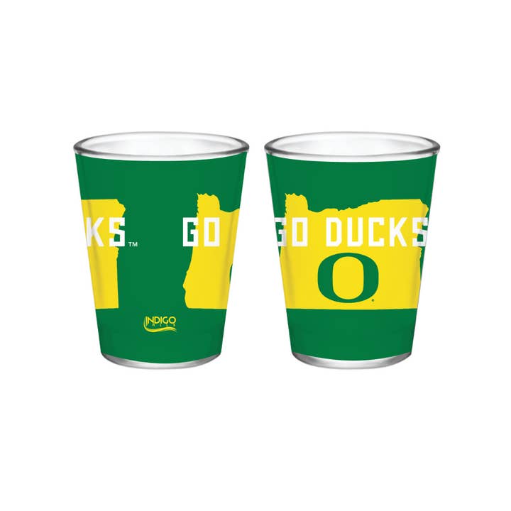 Indigo Falls - Wholesale Shot Glass - 2oz Oregon Ducks MyState Collector Glass2