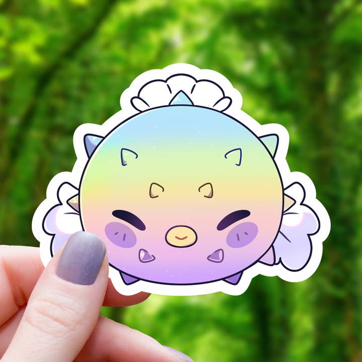 Iridescent Kawaii Puffer Fish Sticker- 3" for wholesale by Mimic Gaming Co