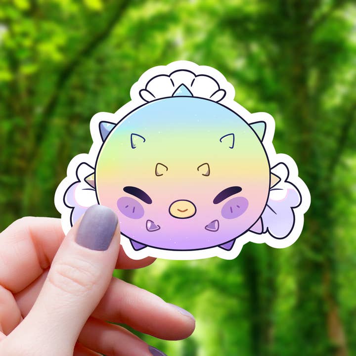 Mimic Gaming Co - Wholesale Sticker - Iridescent Kawaii Puffer Fish Sticker- 3"