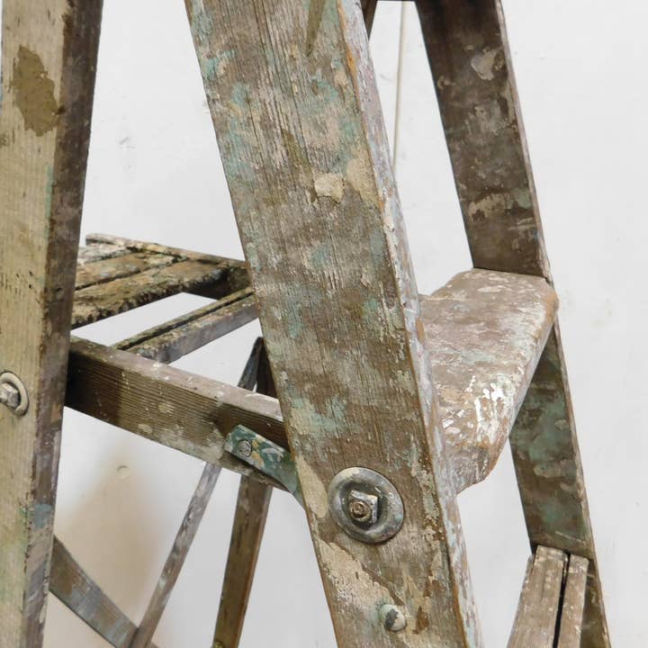 My Amigos Imports - Wholesale Free Standing Shelf - Vintage Wooden Ladder-#13-Great Display-19x36Dx57H inches2