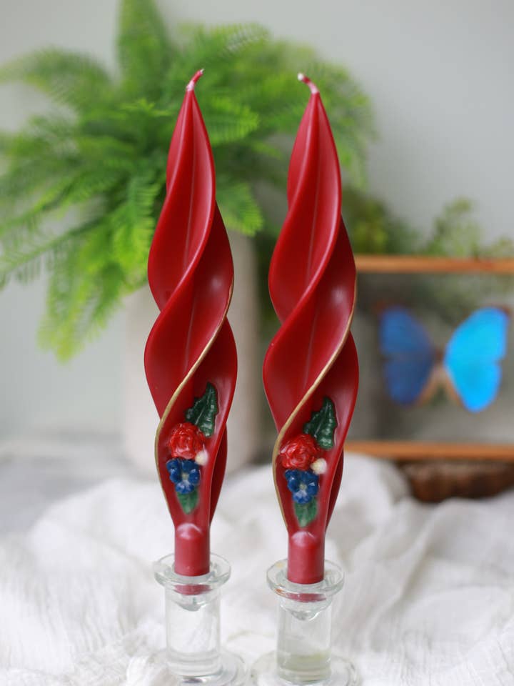 Roses Are Red Silhouette Beeswax Candles for wholesale by Summerfield Candles