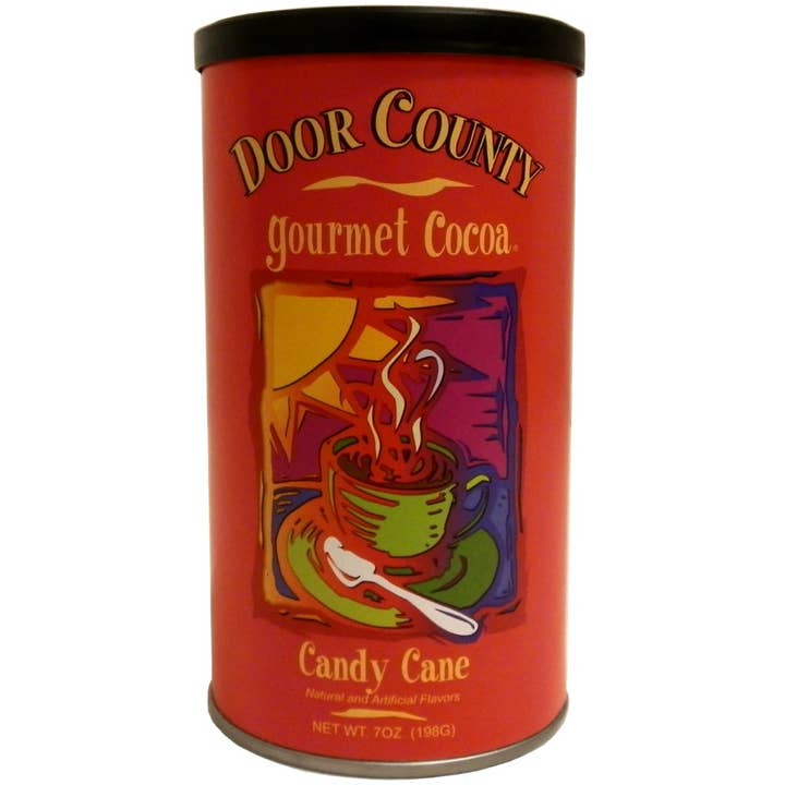 Door County Coffee - Wholesale Hot Cocoa Mix/Kit - Door County Candy Cane Gourmet Hot Cocoa - 7oz Tin