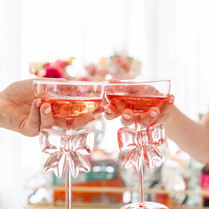 Rock Paper Scissors – Engroshandel Vinglas – Bow & Bubbly - Pink Coupe Vinglas6