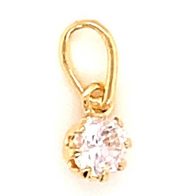 18K Gold Filled CZ Hanging Bead, Dainty Gold Filled CZ Cryst for wholesale by The Bead Bazaar