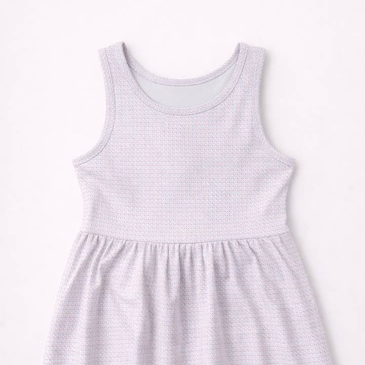 The Country Club Playdress: Clubhouse Print Pink & Blue for wholesale by Foxden Fairways