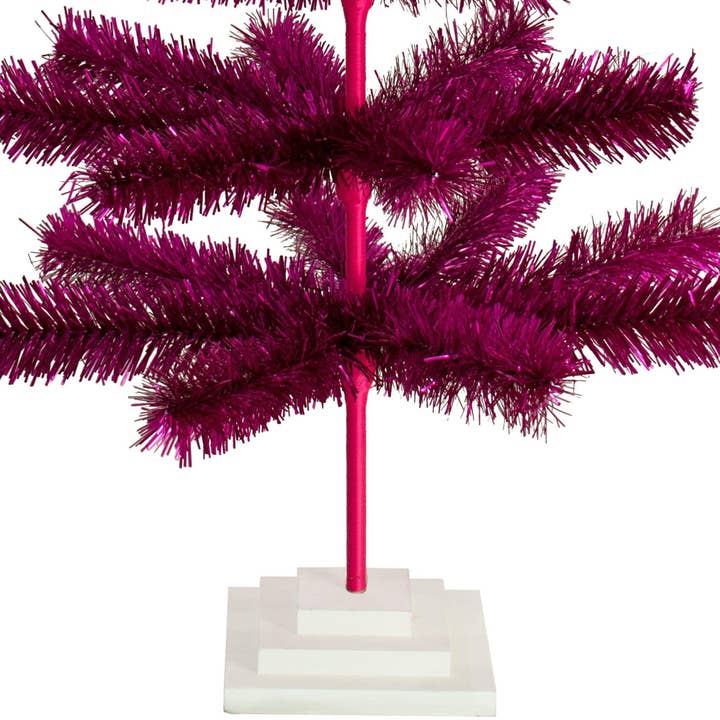 Lee Display - Wholesale Christmas Decoration - Fuchsia Tinsel Christmas Tree15