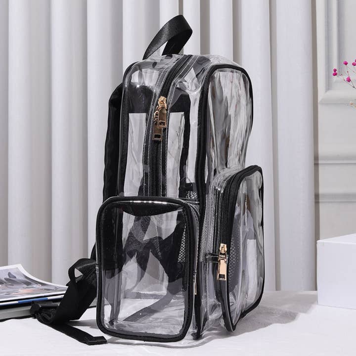 Sensibling Corp. - Wholesale Backpack - Women's - Clear Transparent Stadium-Approved School Backpack Bag