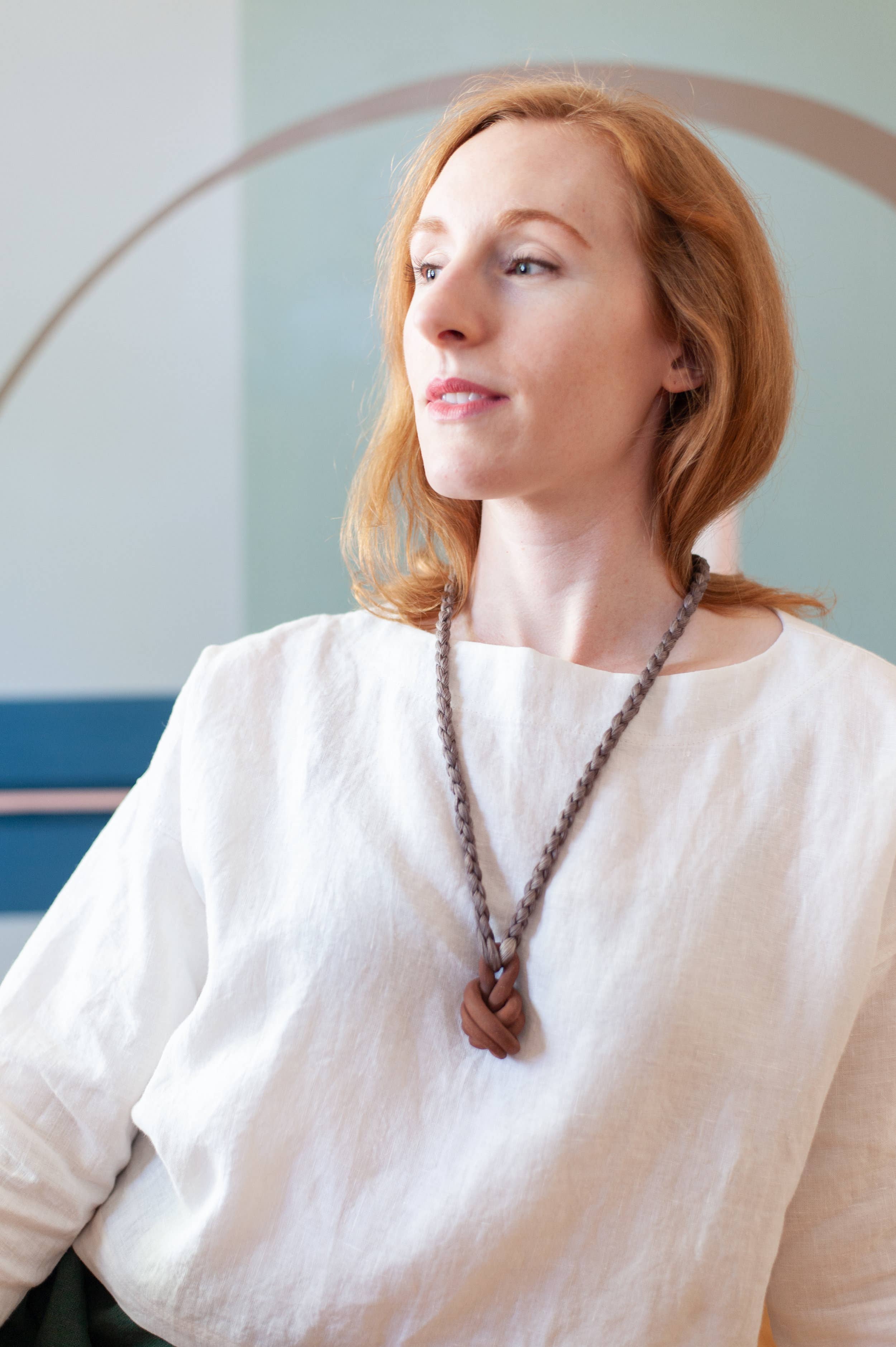 Pewter Knot - Red Earth - Matte Unglazed Ceramic, Hand Dyed Cotton for wholesale on Faire2