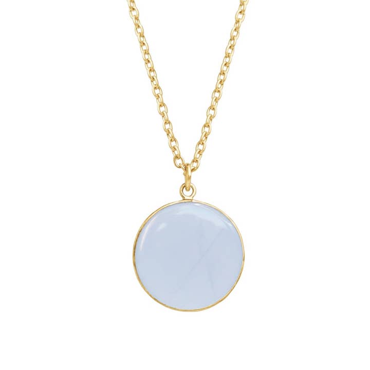 Calm Me//Collier bleu Kalcedon pour la vente par Mana Jocale
