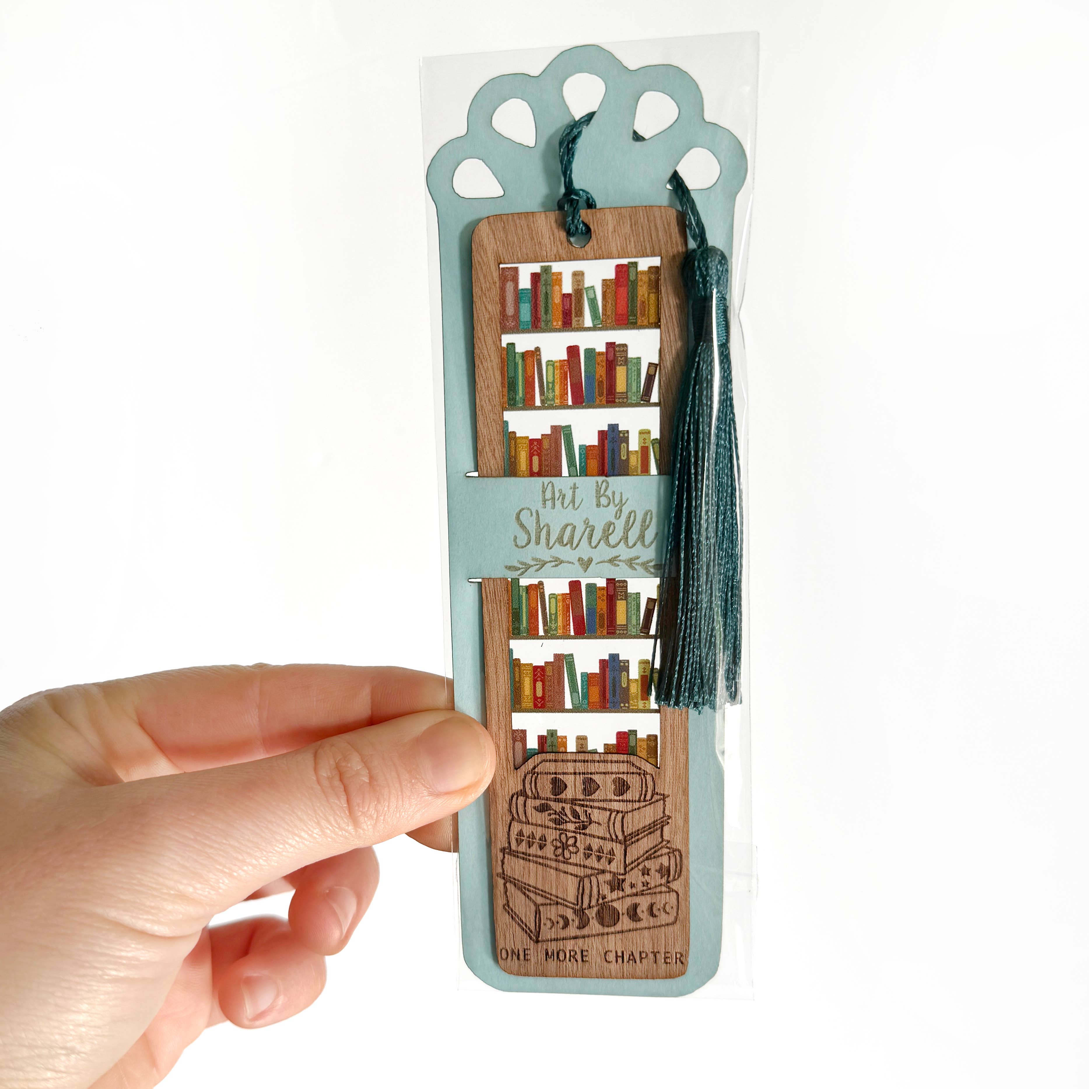 Art by Sharell - Wholesale Bookmark - One More Chapter Bookmark | Wood & Acrylic Tassel Bookmark2