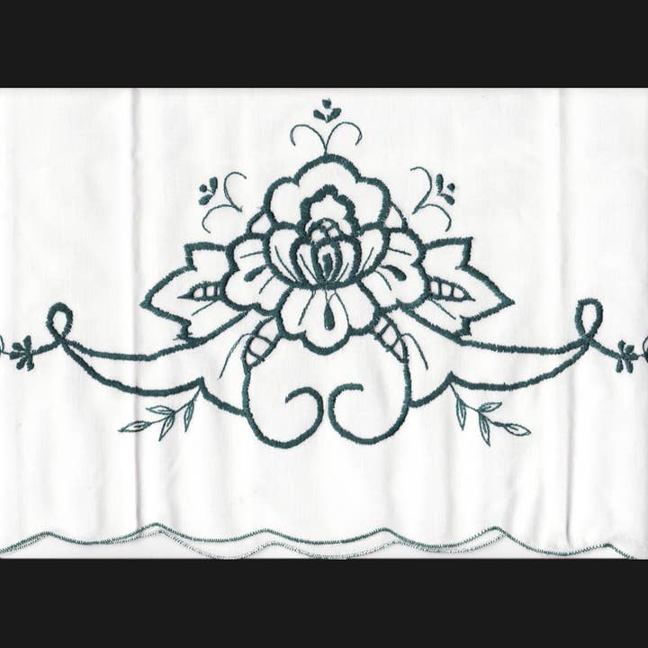 Eastern Sunrise Lace And Linens Inc. - Wholesale Bedding pillowcase/sham - Pillow Cases Cut Work Embroider Uni-Colour Wild Rose Cotton1