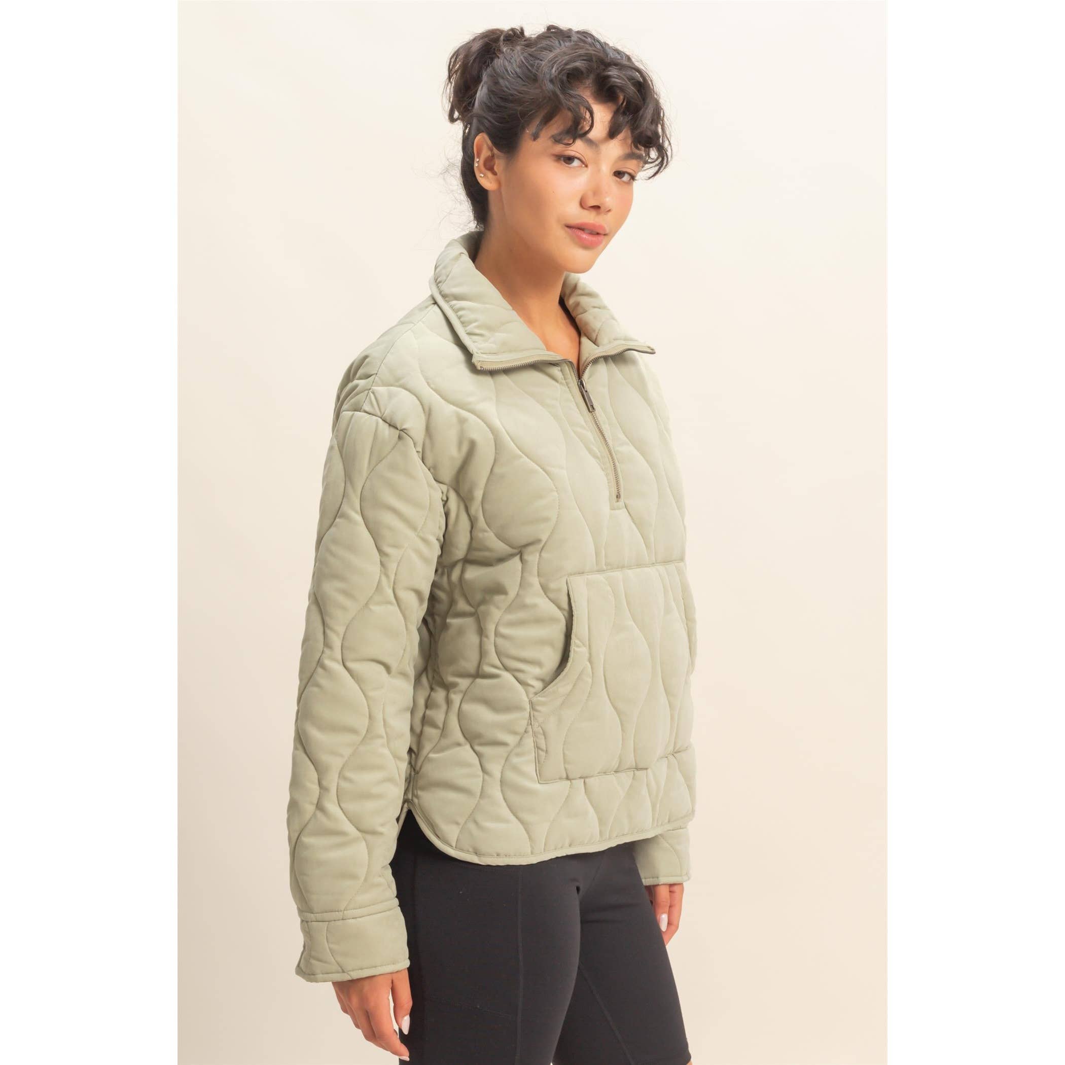 HYFVE - Vendita all'ingrosso Giacca - Donna - Pullover trapuntato a collo alto con mezza zip4