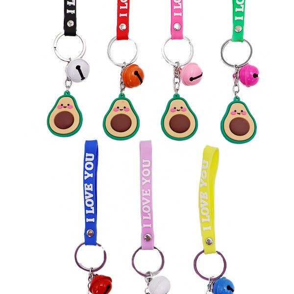 Cap Zone – wholesale Nyckelring - Unisex – Animerad Avokado Bell Dekor Gummi Nyckelring Charm