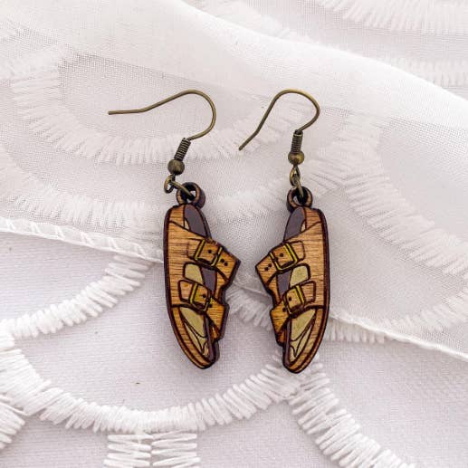 Ak Daisy Chain - Wholesale Dangle Earrings - Birkenstock Sandal Wooden Earrings0