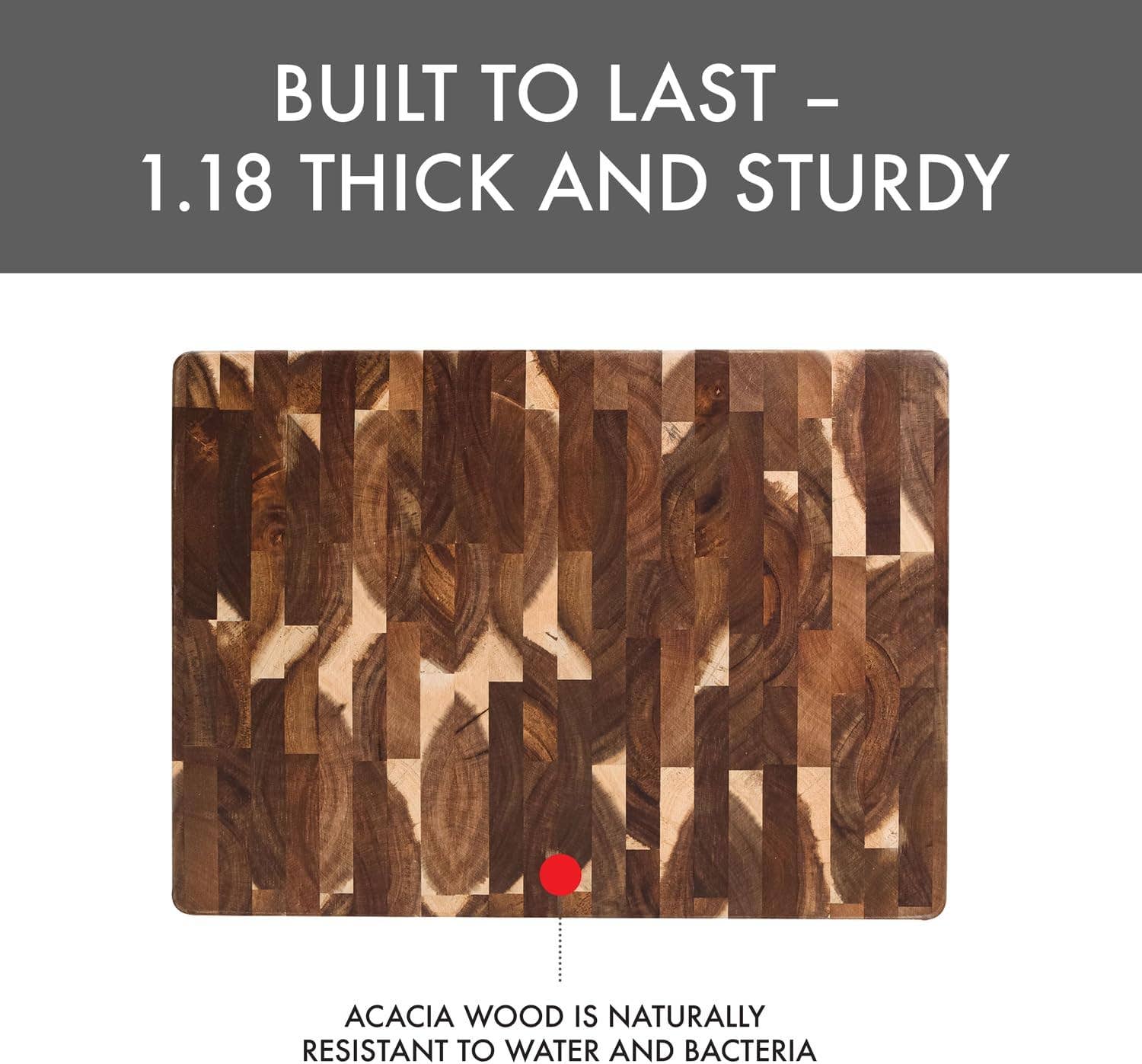 Dexas - Vente Planche à découper - Planche à découper réversible en bois de bout d'acacia5