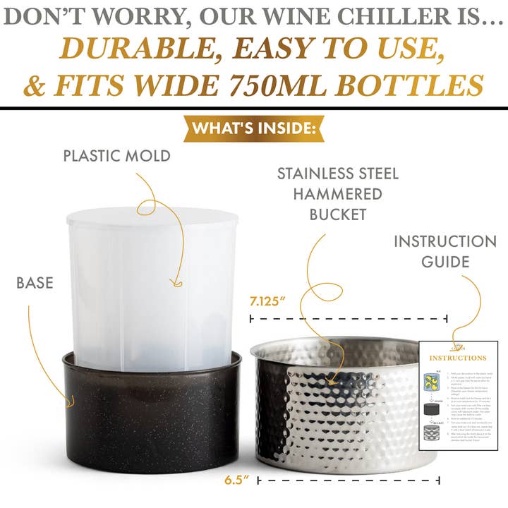 CÔTIER BRAND - Wholesale Wine Bucket - Ice Mold Hammered Wine Bottle Chiller Silver | Hostess Gift6