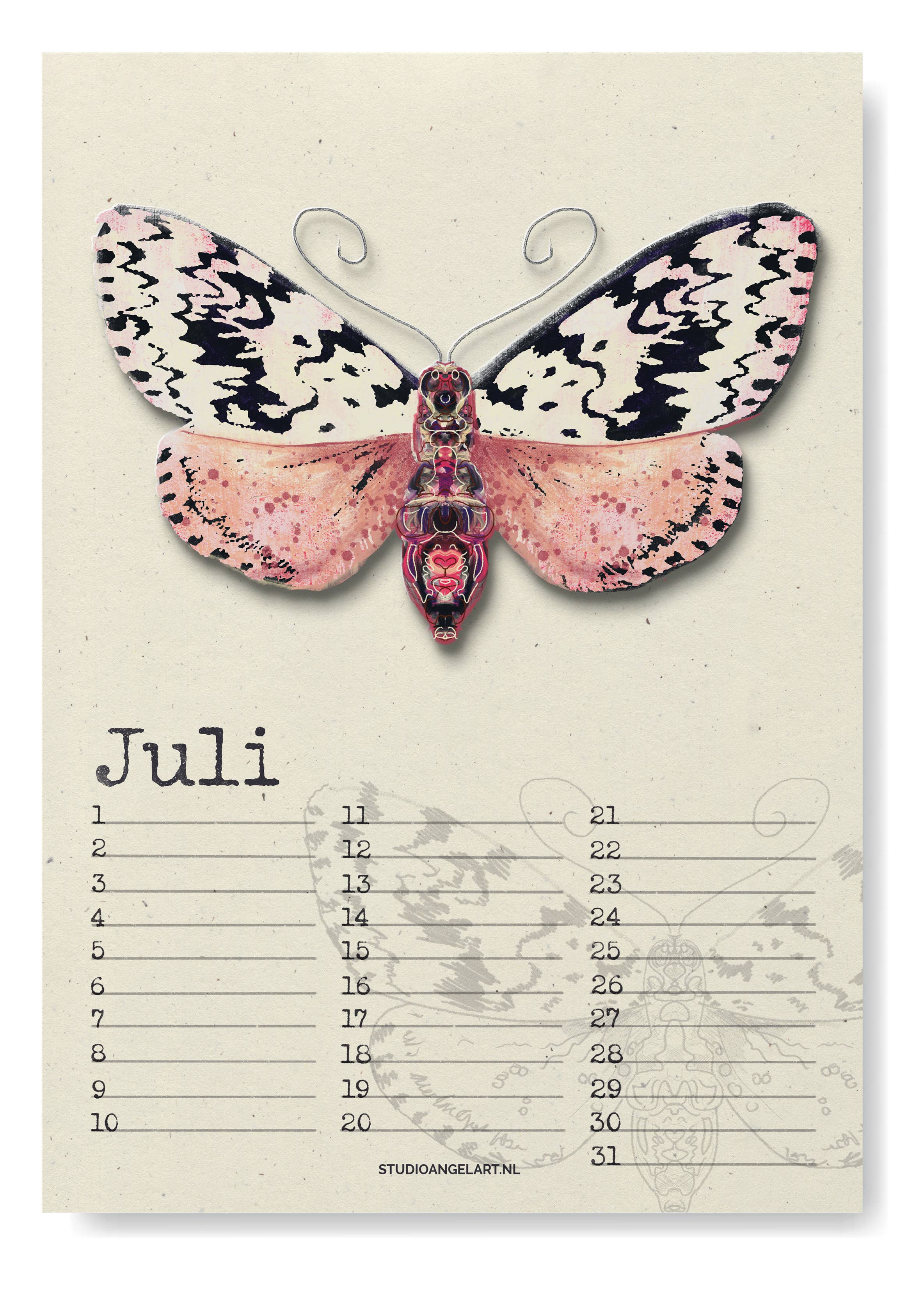 Studio Angelart - Wholesale Calendar - Birthday Calendar Night Butterflies6
