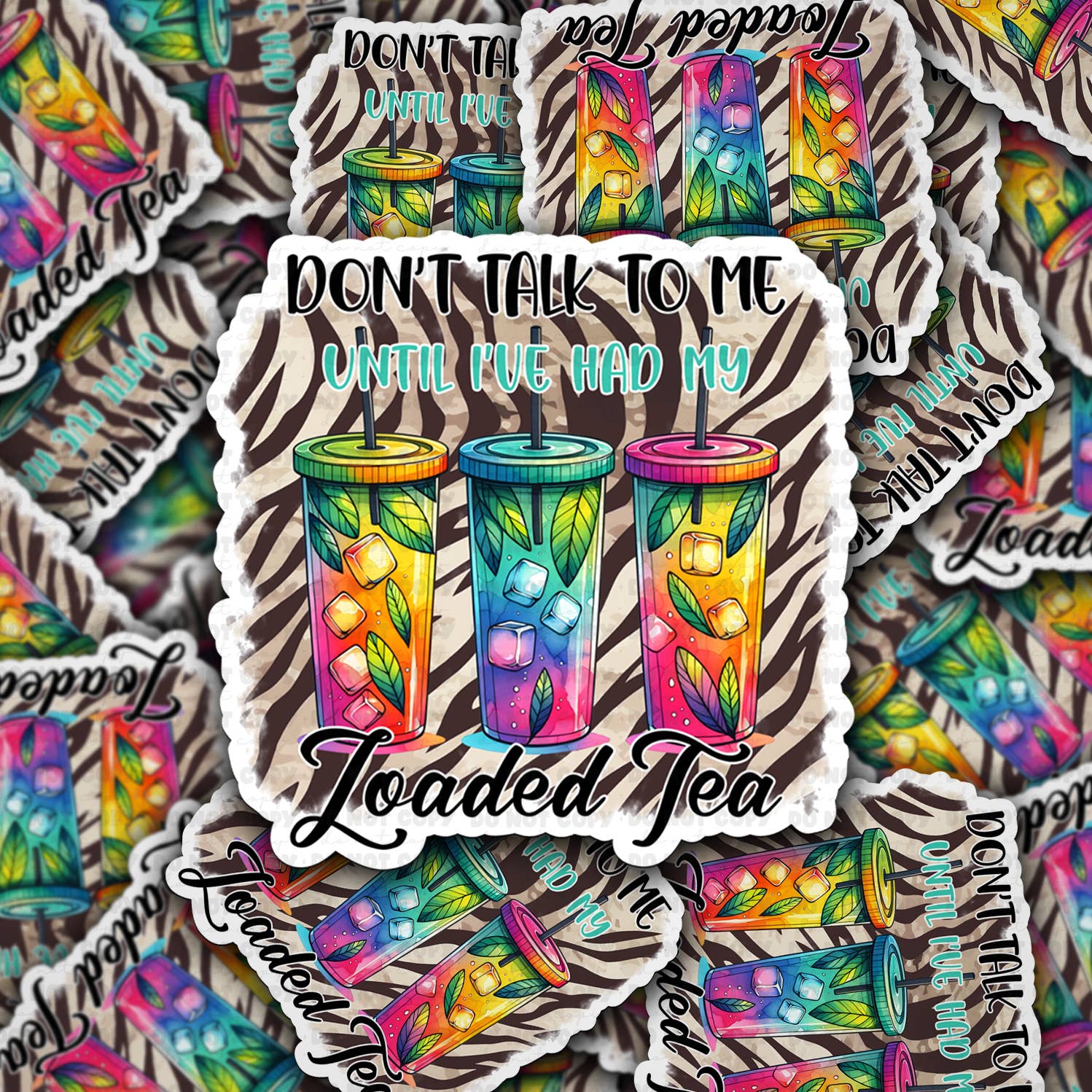 It's Transfer Time – wholesale Klistermärke – DC 1679 - Prata inte med mig förrän jag har fått mitt laddade te Die Cut Sticker