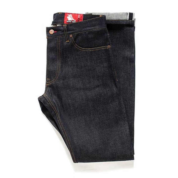 Indigo Raw Slim Selvedge Jeans for wholesale on Faire0