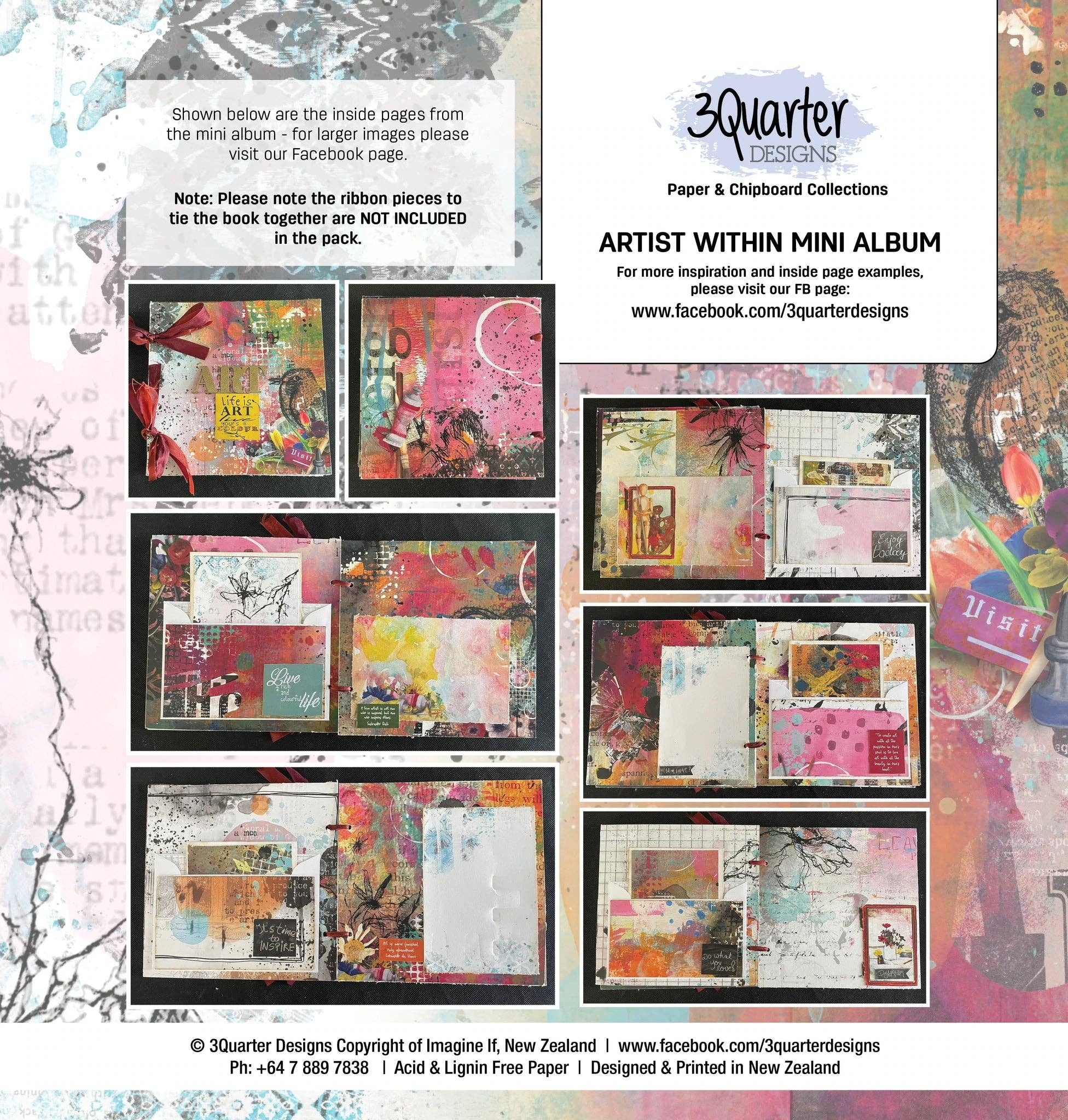 Ecstasy Crafts Distributing - Vendita all'ingrosso Kit per lavoretti fai da te - Kit base per mini album 3Quarter Designs Artist Within8