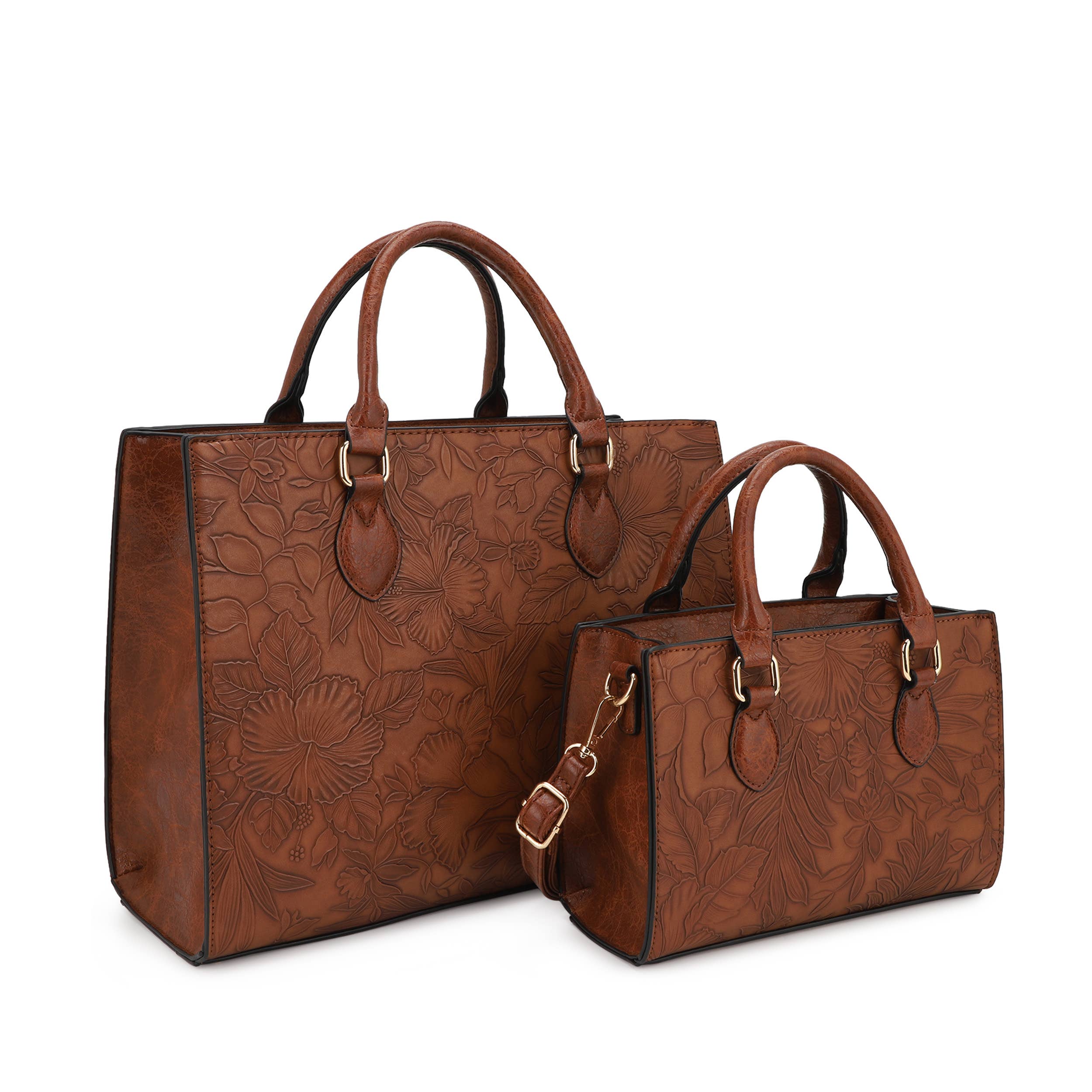 KAYLA+AVA – wholesale Bärkasse - Dam – Meredith Hibiscus blommig präglad 2 i 1 tyguppsättning11