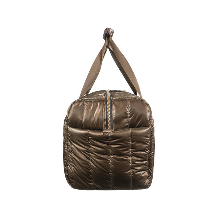 Magid - Wholesale Weekender Bag - Women's - Joan & David 22" Metallic Puffer Tubular Quilted Nylon Travel Weekender Duffle5