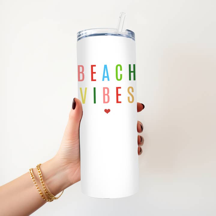 Colorful Beach Vibes 20 oz Tumbler for wholesale by Love You a Latte Shop