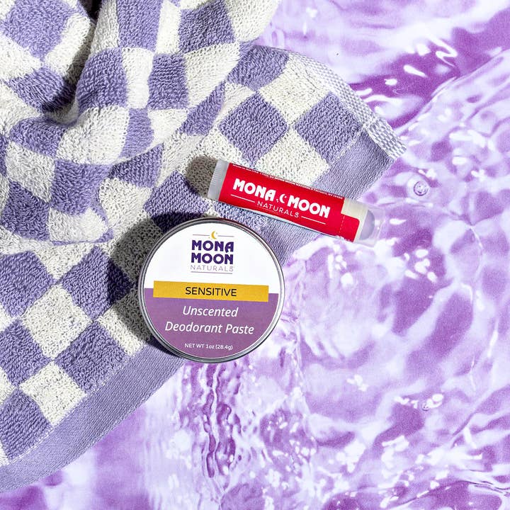 Pâte déodorante basique en boîte de 1 oz pour la vente par Mona Moon Naturals